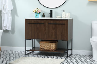 40 inch Single bathroom vanity in walnut