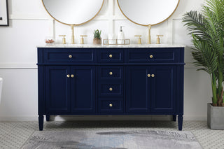 60 inch double bathroom vanity in blue