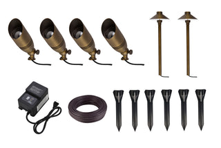Aera cast brass landscape lighting full starter pack of 6 kit 1