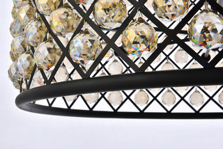 Madison 12 light Matte Black Chandelier Golden Teak (Smoky) Royal Cut Crystal