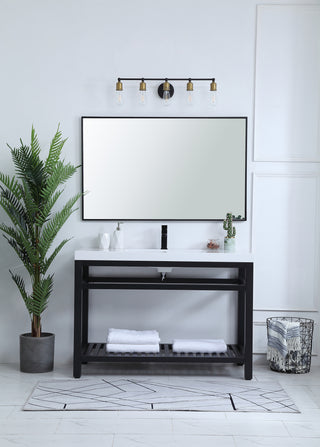 48 inch Single Bathroom Metal Vanity in Black