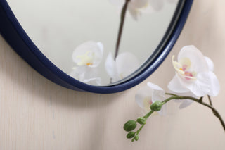 Metal frame round mirror 21 inch in Blue