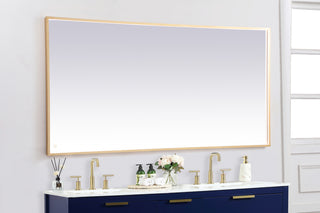 Pier 36x72 inch LED mirror with adjustable color temperature 3000K/4200K/6400K in brass