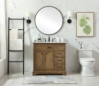 36 inch Single bathroom vanity in driftwood