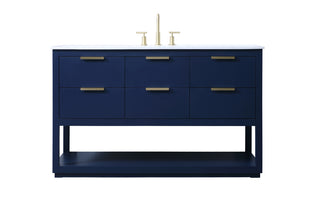54 Inch SIngle Bathroom Vanity In Blue