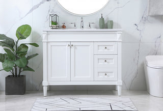 42 inch Single bathroom vanity in white