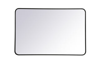 Soft corner metal rectangular mirror 28x42 inch in Black