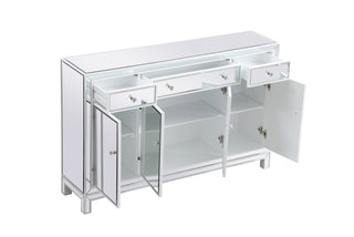 56 inch mirrored credenza in white