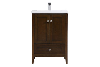 24 In. Single Bathroom Vanity Set In Antique Coffee