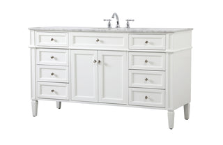 60 inch Single bathroom vanity in white