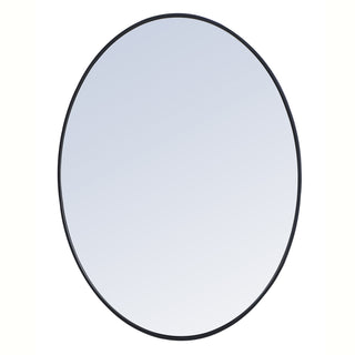 Metal frame oval mirror 40 inch in Black