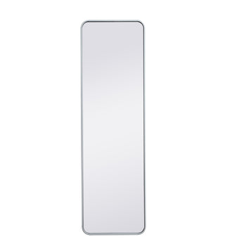 Soft corner metal rectangular mirror 18x60 inch in White