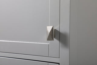 20 Inch Wide Bathroom Linen Storage Freestanding Cabinet In Grey