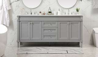 72 inch double bathroom vanity in grey