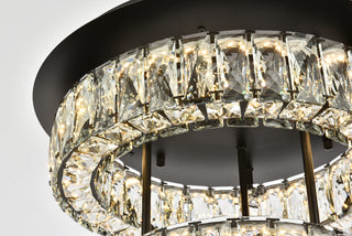 Monroe 18 inch LED double flush mount in black