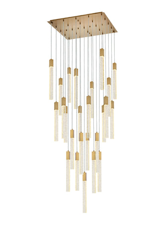 Weston 25 lights pendant in satin gold