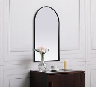 Metal Frame Arch Mirror 24x40 Inch in Black