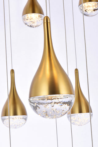 Amherst 36 inch LED chandelier in satin gold