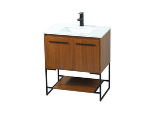 30 inch Single bathroom vanity in teak