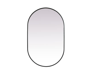 Metal Frame Oval Mirror 30x48 Inch in Black