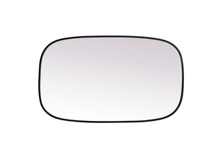 Metal Frame Oval Mirror 24x40 Inch in Black