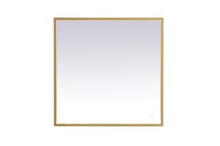 Pier 30x30 inch LED mirror with adjustable color temperature 3000K/4200K/6400K in brass