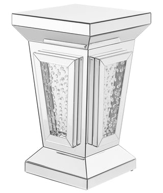 15 inch Crystal End Table In Clear Mirror Finish