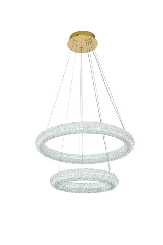 Bowen 24 inch Adjustable LED Chandelier in Satin Gold