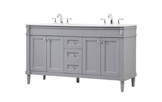 60 inch double bathroom vanity in grey