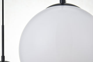 Baxter 3 Lights Black Pendant With Frosted White Glass