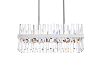 Serephina 30 inch crystal rectangle chandelier light in chrome