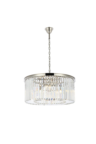 Sydney 8 light polished nickel Chandelier Clear Royal Cut Crystal