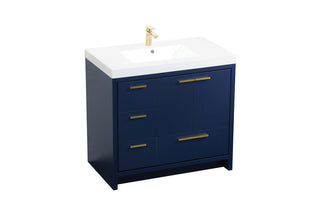 36 inch Single bathroom vanity in Blue