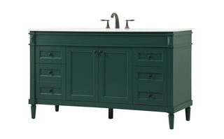 60 inch double bathroom vanity in green