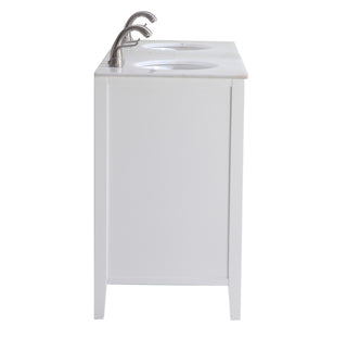 60 In. Double Bathroom Vanity Set In White