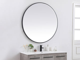 Pier 45 inch LED mirror with adjustable color temperature 3000K/4200K/6400K in black