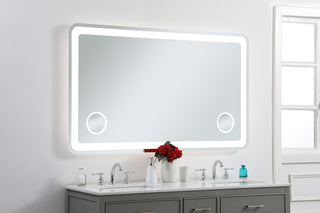 Lux 36in x 60in Hardwired LED mirror with magnifier and color changing temperature 3000K/4200K/6000K