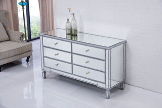 6 drawers cabinet 60 in. x 20 in. x 34 in. in silver paint