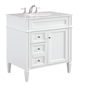 32 In. Single Bathroom Vanity Set In White