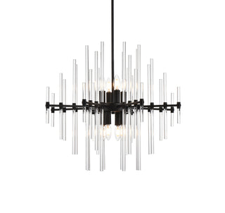 Sienna 27 inch crystal rod pendant in black