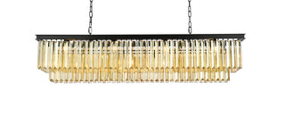 Sydney 12 light Matte Black Chandelier Golden Teak (Smoky) Royal Cut Crystal