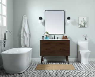 42 inch Single bathroom vanity in walnut