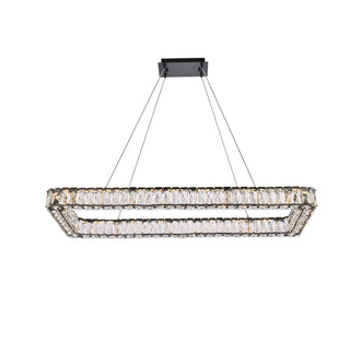 Monroe 42 inch LED Single rectangle pendant in black