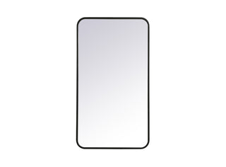 Soft corner metal rectangular mirror 20x36 inch in Black