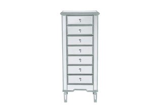 Lingerie Chest 7 drawers 20in. W x 15in. D x 48in. H in antique silver paint 