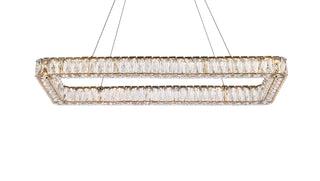 Monroe 42 inch LED Single rectangle pendant in gold