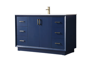 54 Inch SIngle Bathroom Vanity In Blue