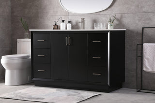 54 Inch SIngle Bathroom Vanity In Black