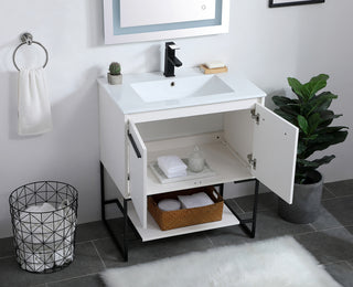 30 inch  Single Bathroom Vanity in White