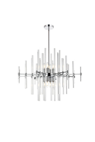 Sienna 31 inch crystal rod pendant in chrome